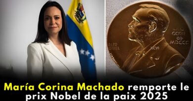 María Corina Machado prix Nobel de la paix 2025