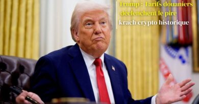 Trump tarifs douaniers krach cryptomonnaies