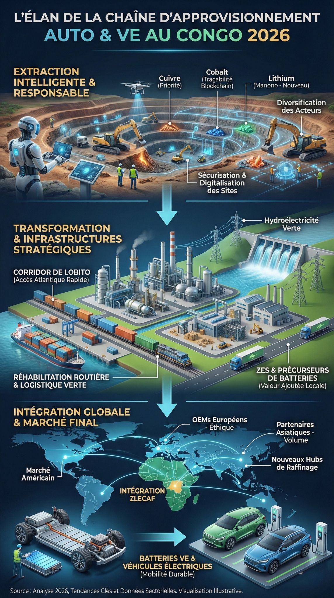 chaîne d'approvisionnement automobile pour véhicules électriques au Congo
