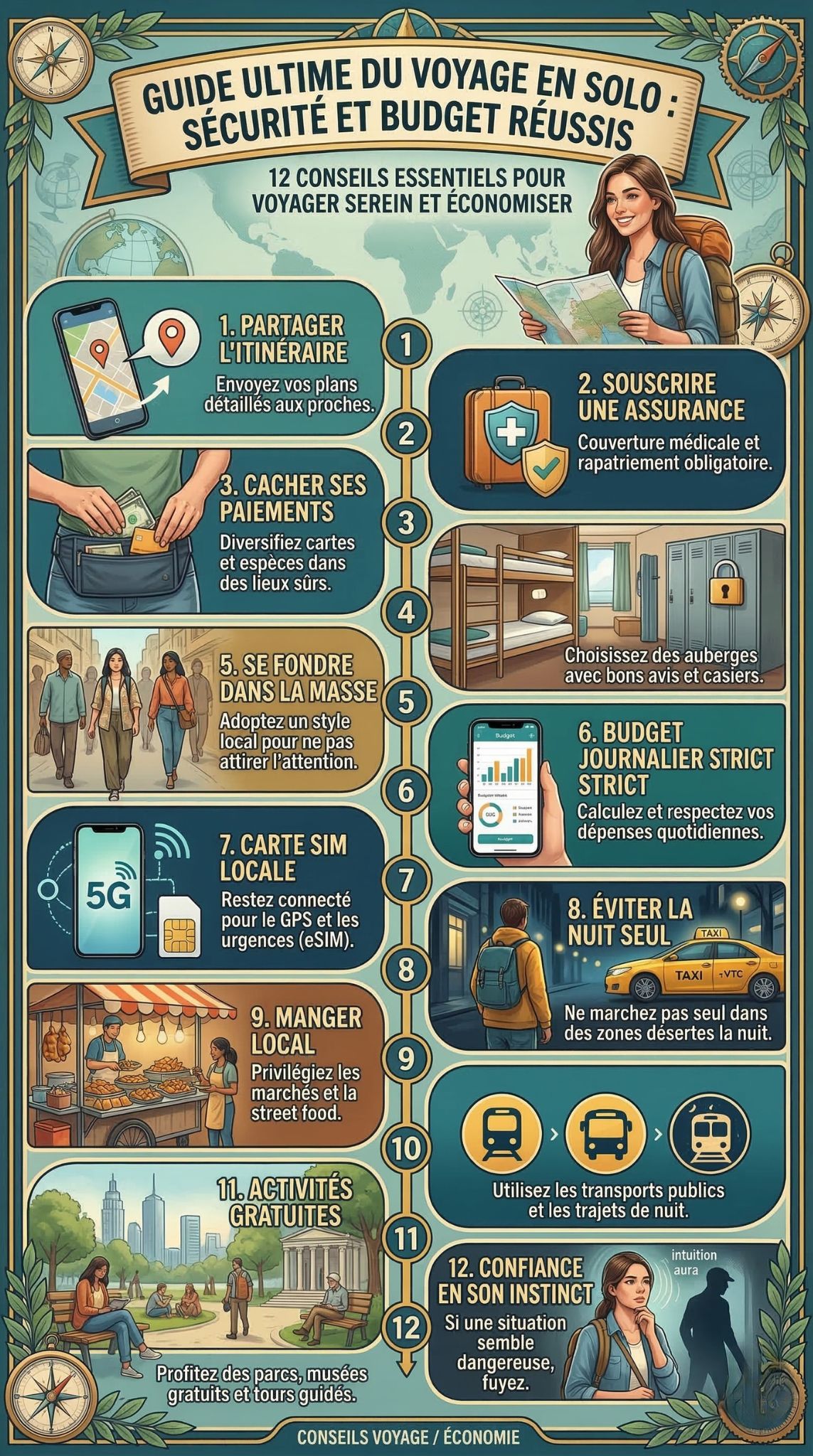 voyage en solo sécurité et budget