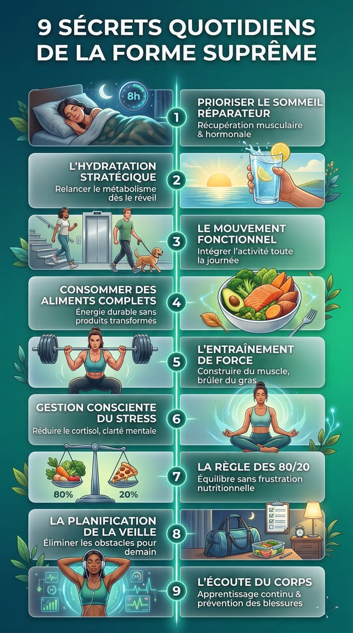 Habitudes quotidiennes des personnes les plus en forme