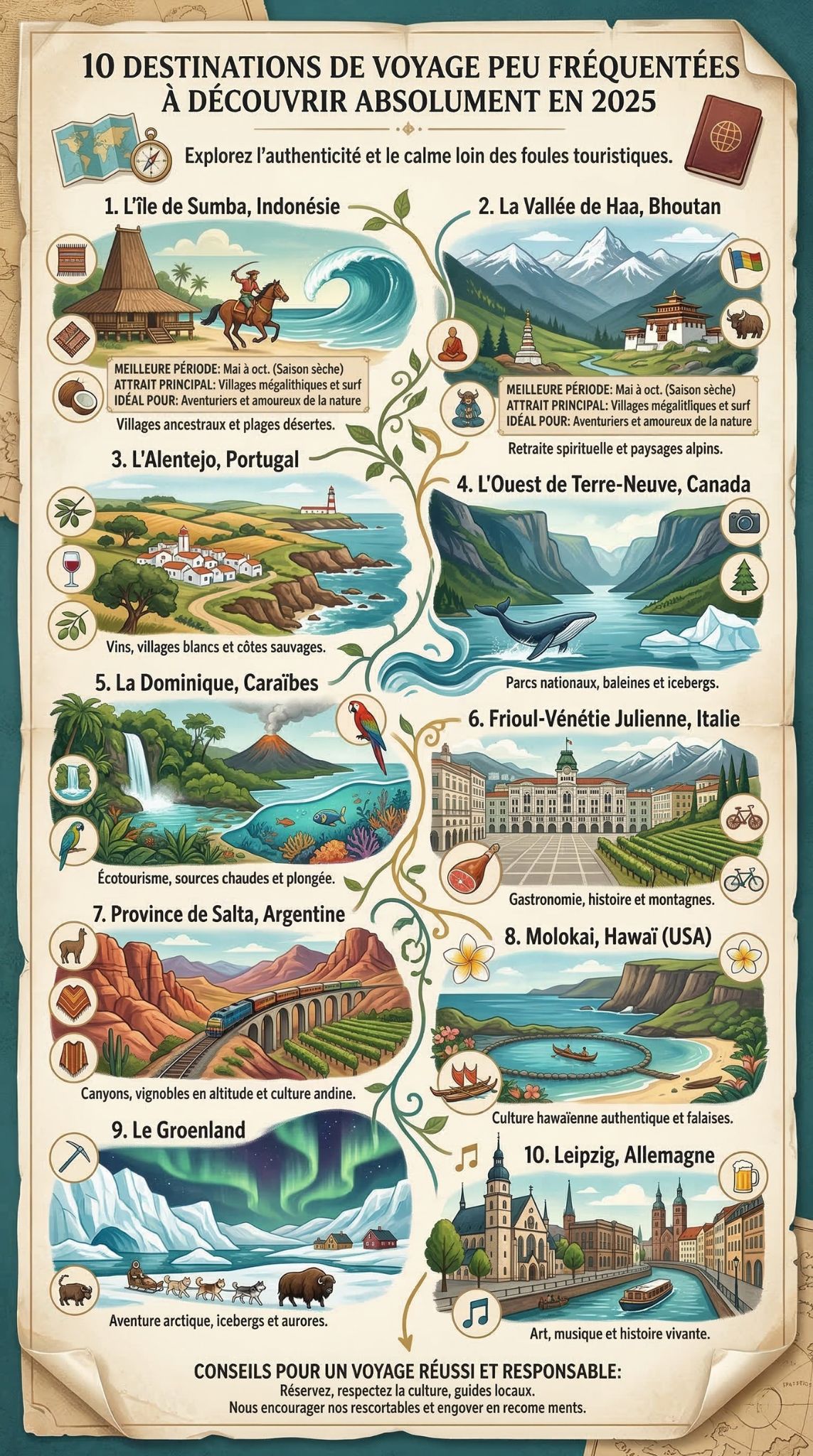 destinations de voyage peu fréquentées