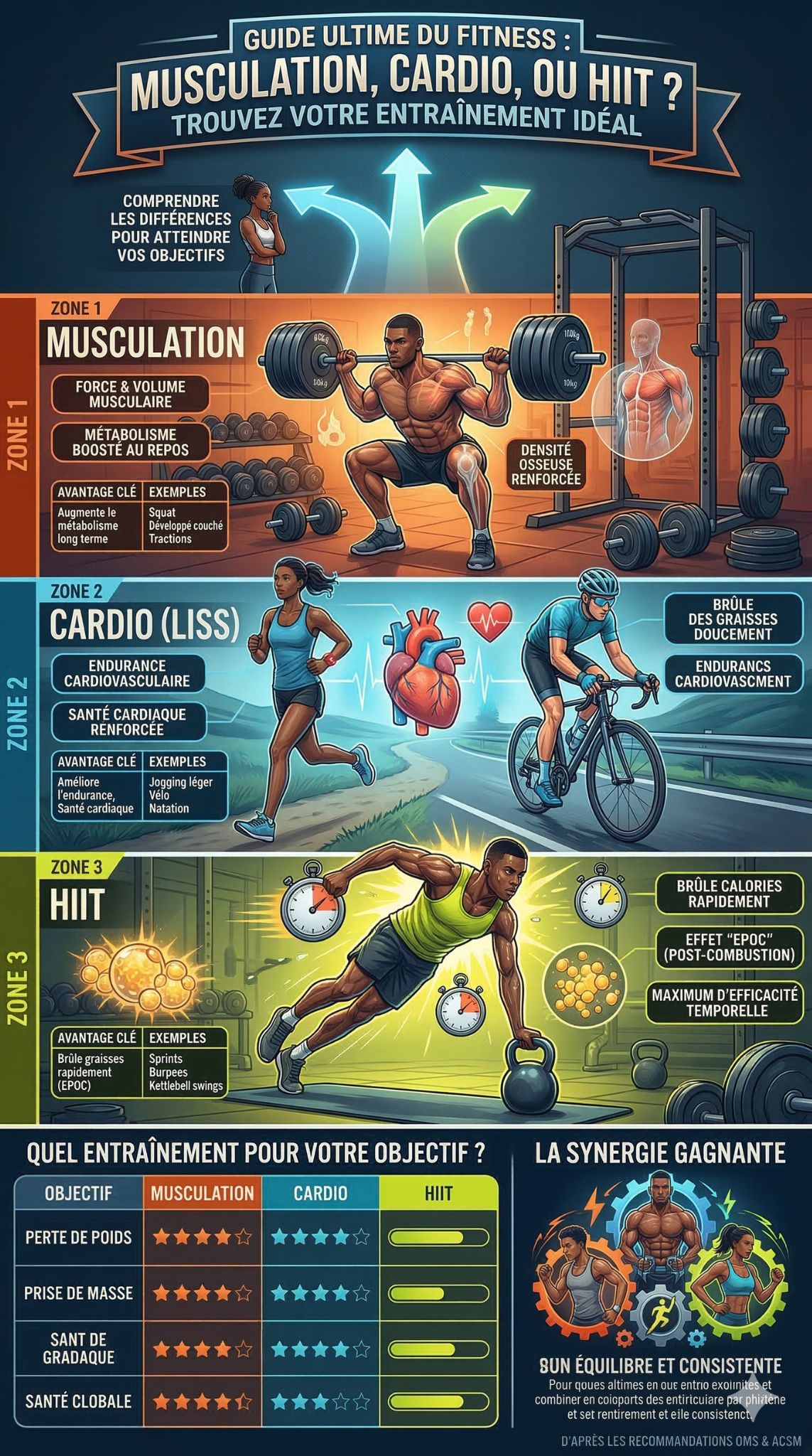 Musculation vs Cardio vs HIIT