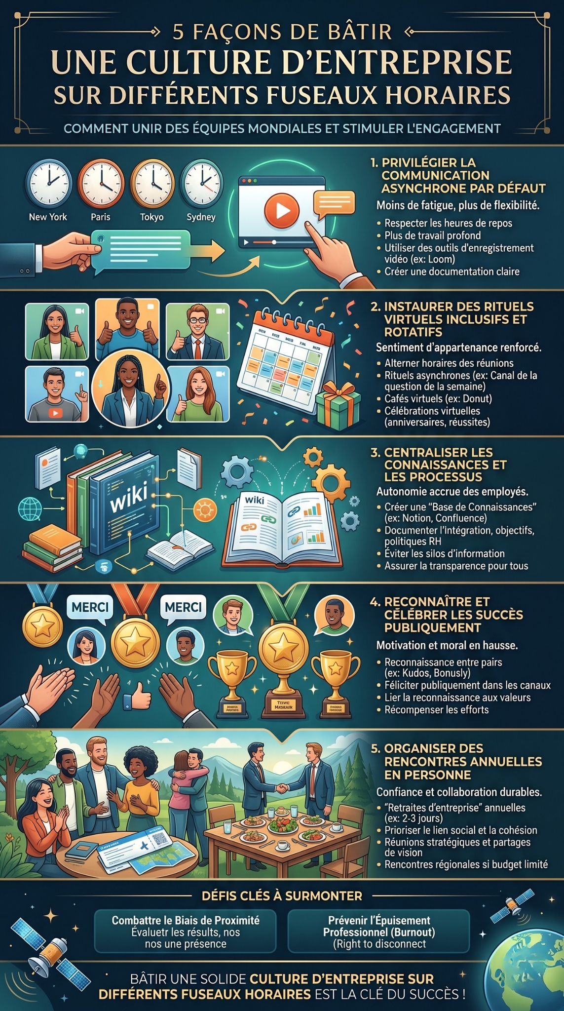 culture d'entreprise sur différents fuseaux horaires