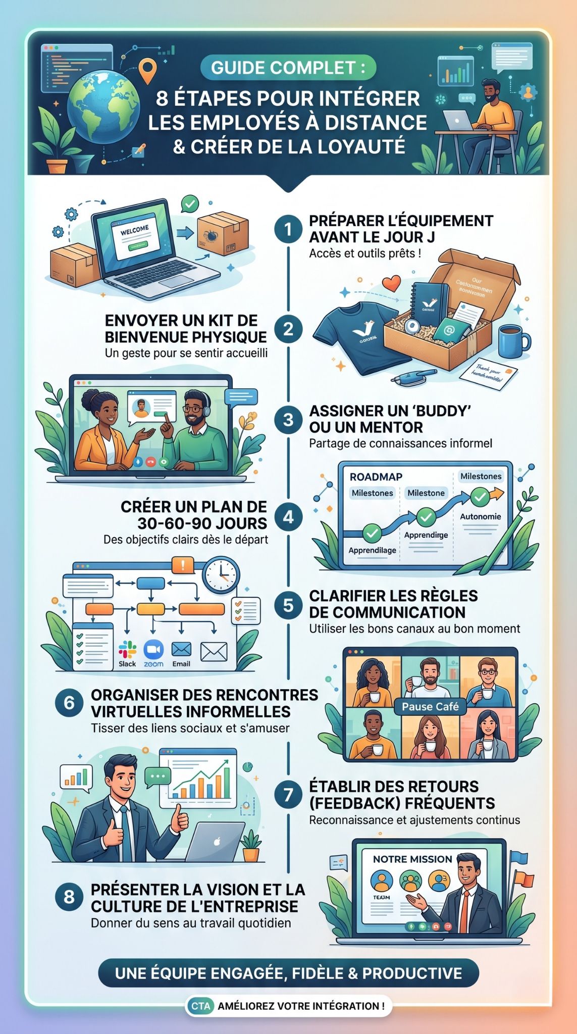 intégration des employés à distance