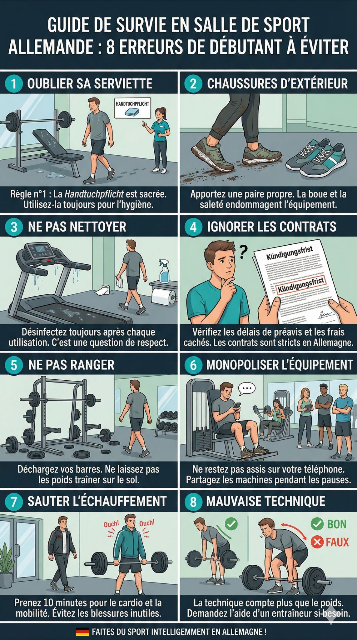 erreurs en salle de sport en Allemagne