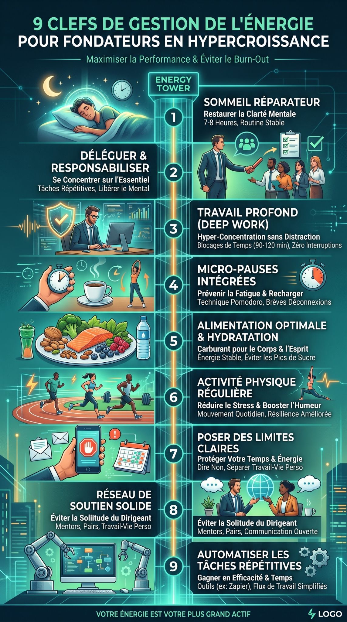 gestion de l'énergie pour les fondateurs