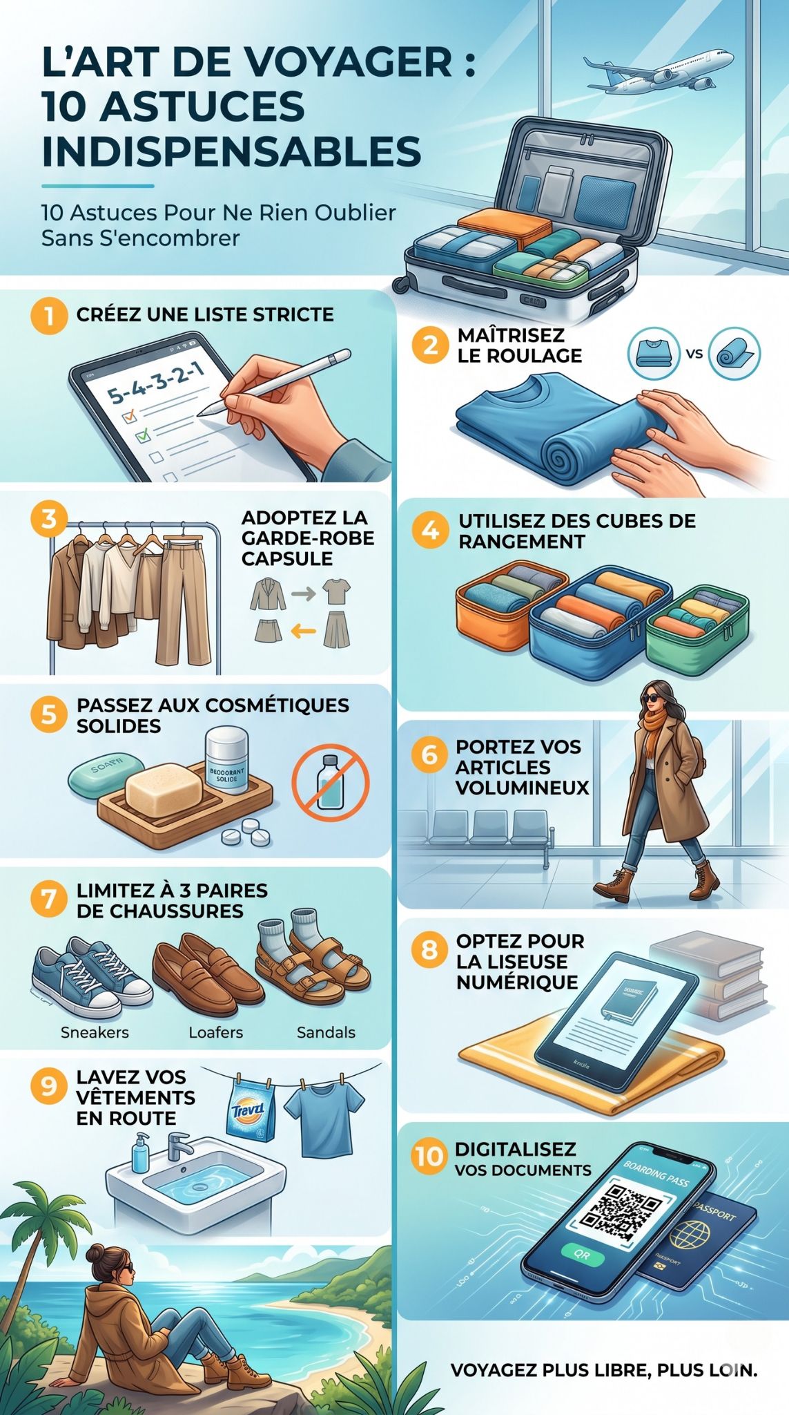 astuces pour voyager léger
