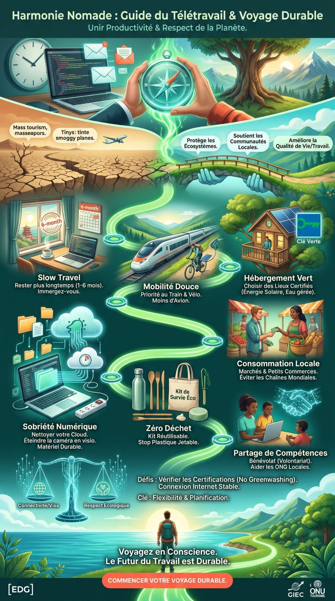 télétravail et voyage durable