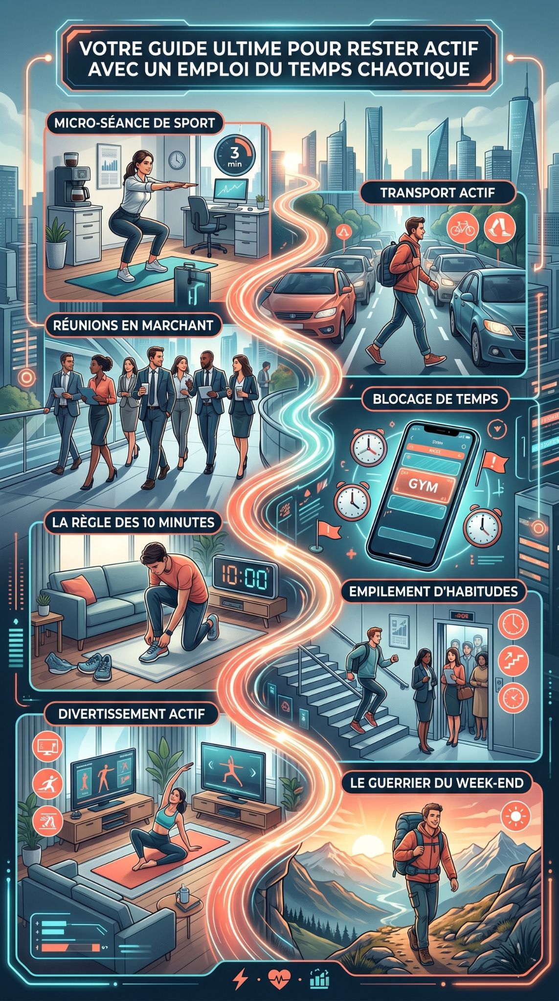 rester actif avec un emploi du temps chaotique