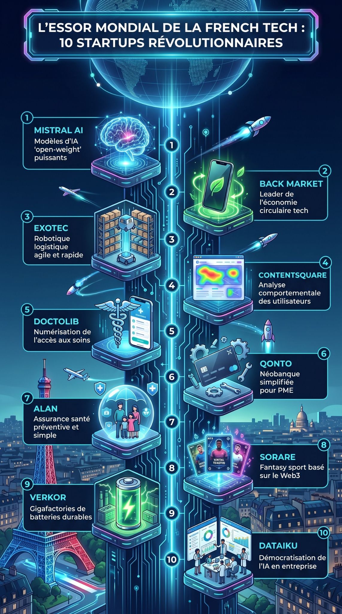 Startups technologiques basées en France