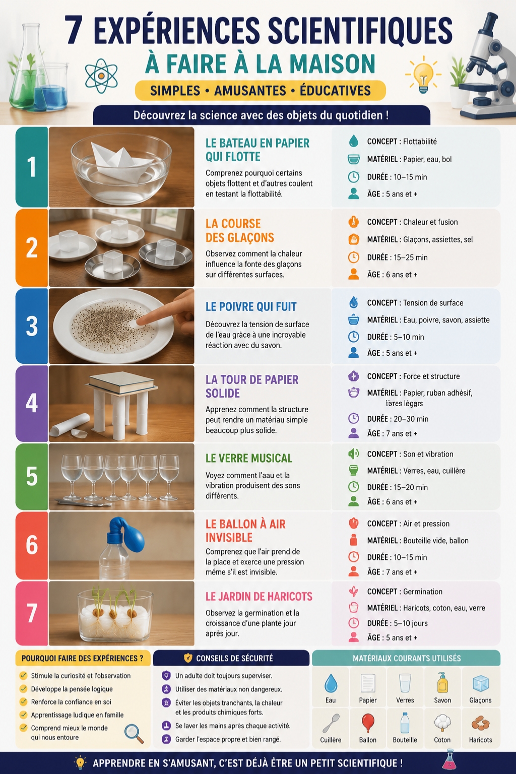 Jeux d’expériences scientifiques maison