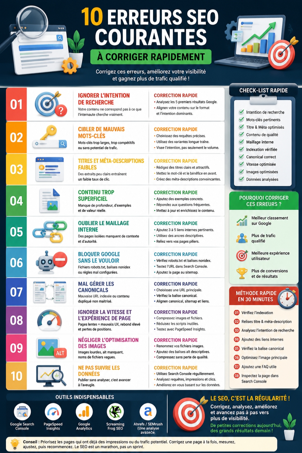 erreurs SEO courantes