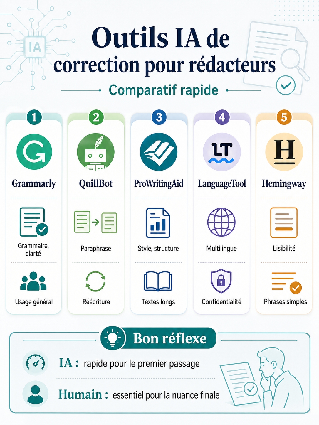 Outils de correction et d'édition par IA