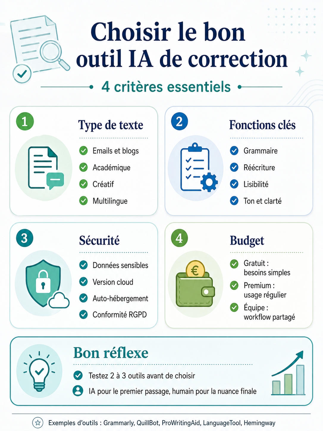 Outils de correction et d'édition par IA
