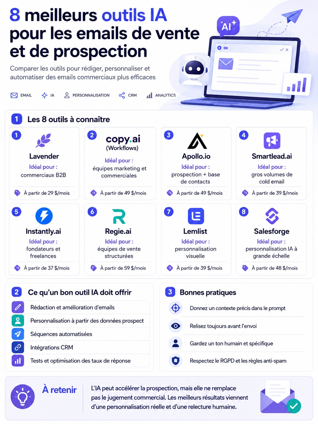 Outils d'IA pour les e-mails de vente